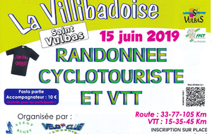 ASEGF Bugey  La Villibadoise 2019  Randonnées cyclotouristes et VTT